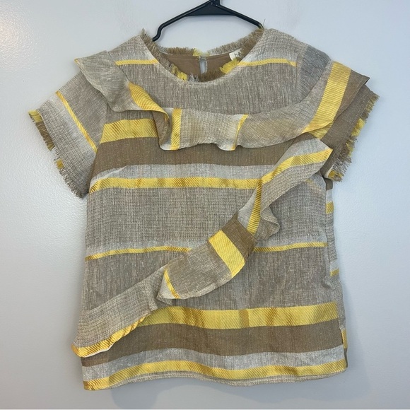 Anthropologie Tops - NWT Harlyn/Anthropolgie Pavie Fringe Ruffled Woven Top Size Small